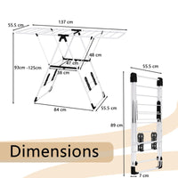 Foldable Drying Rack Space-Saving Laundry Clothes Storage w/ Stainless Steel