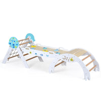 Foldable Jungle Gym with Arch and Ramp for Play Room