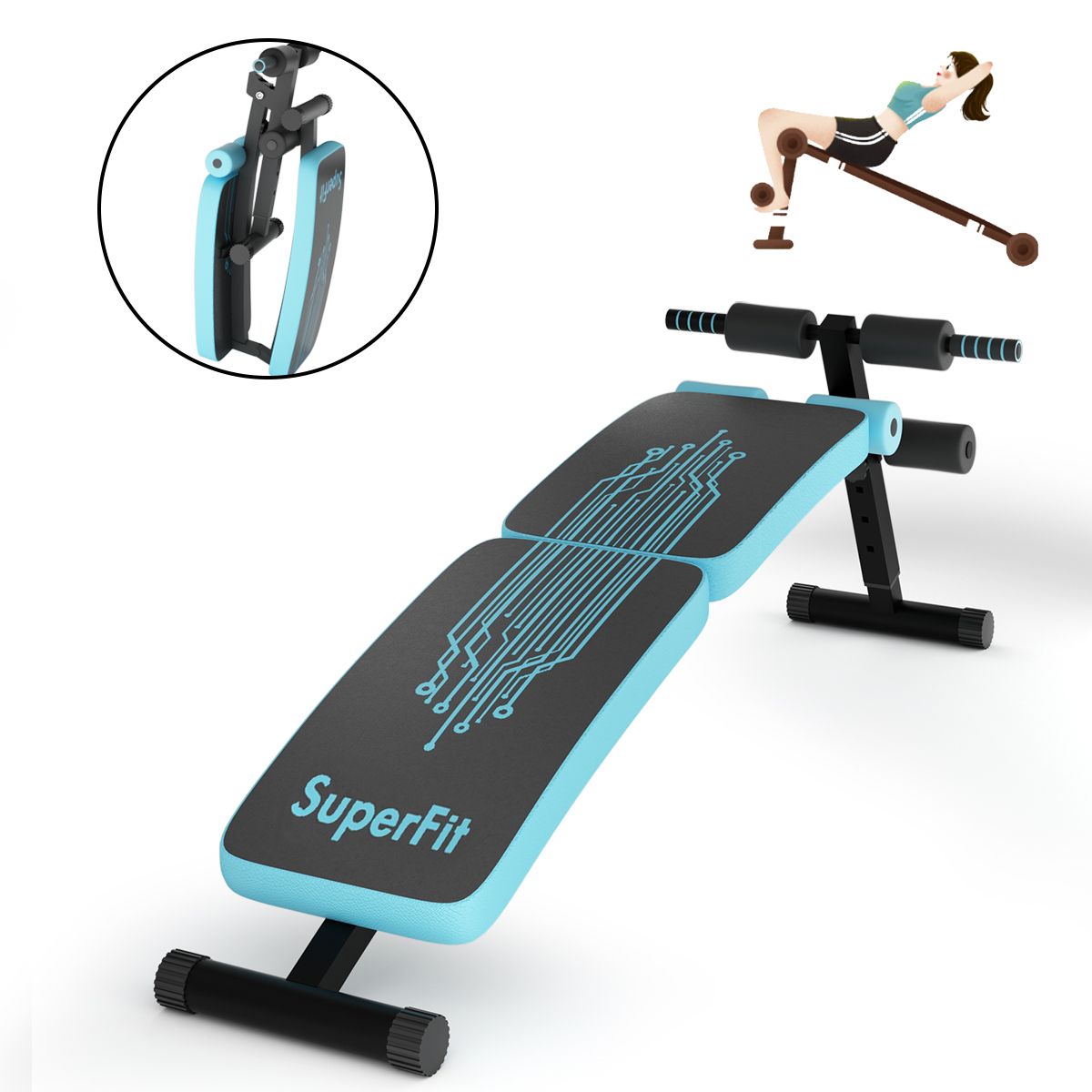 Foldable Workout Slant Bench for Home Gym