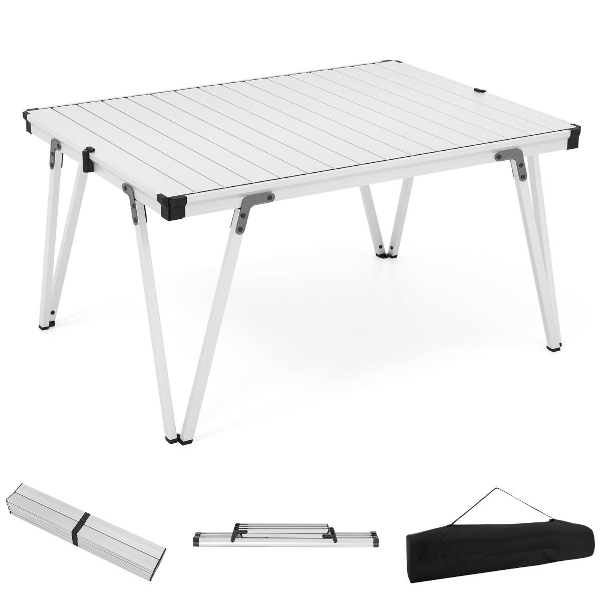 Folding Camping Table with Storage Bag and Waterproof Desktop