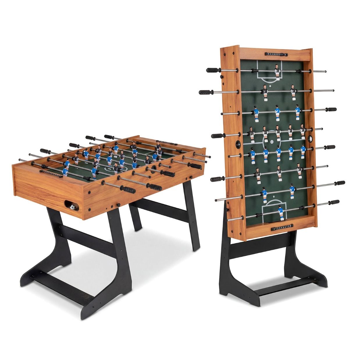 Folding Foosball Table with 2 Balls and Slide Scorers for Family Night