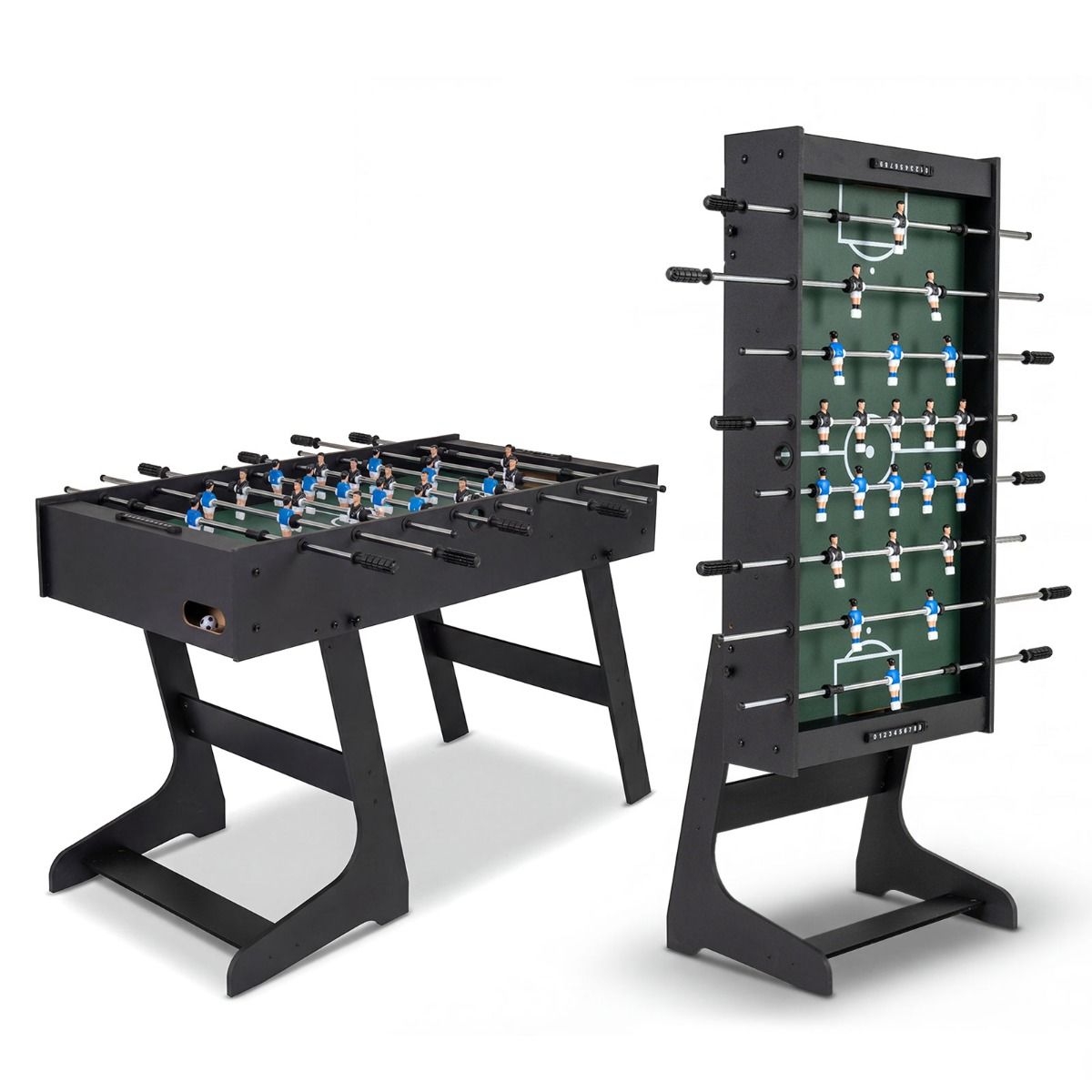 Folding Foosball Table with 2 Balls and Slide Scorers for Family Night