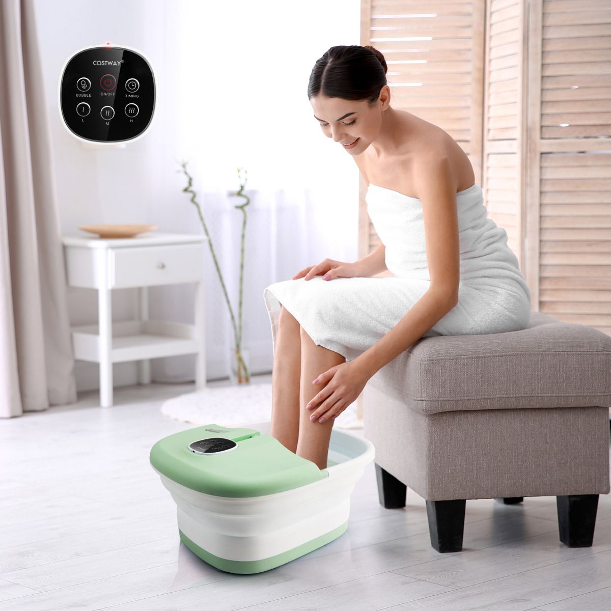 Folding Foot Bath Massage with Heat and Remote Control