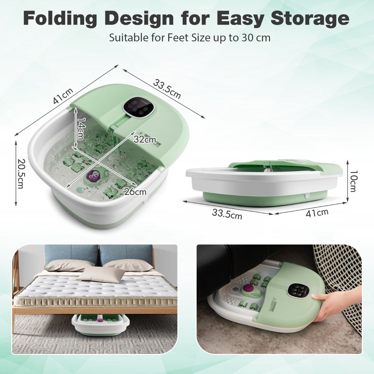 Folding Foot Bath Massage with Heat and Remote Control