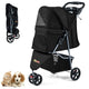 One-click Folding Pet Stroller with Adjustable Canopy and Removable Washable Pad