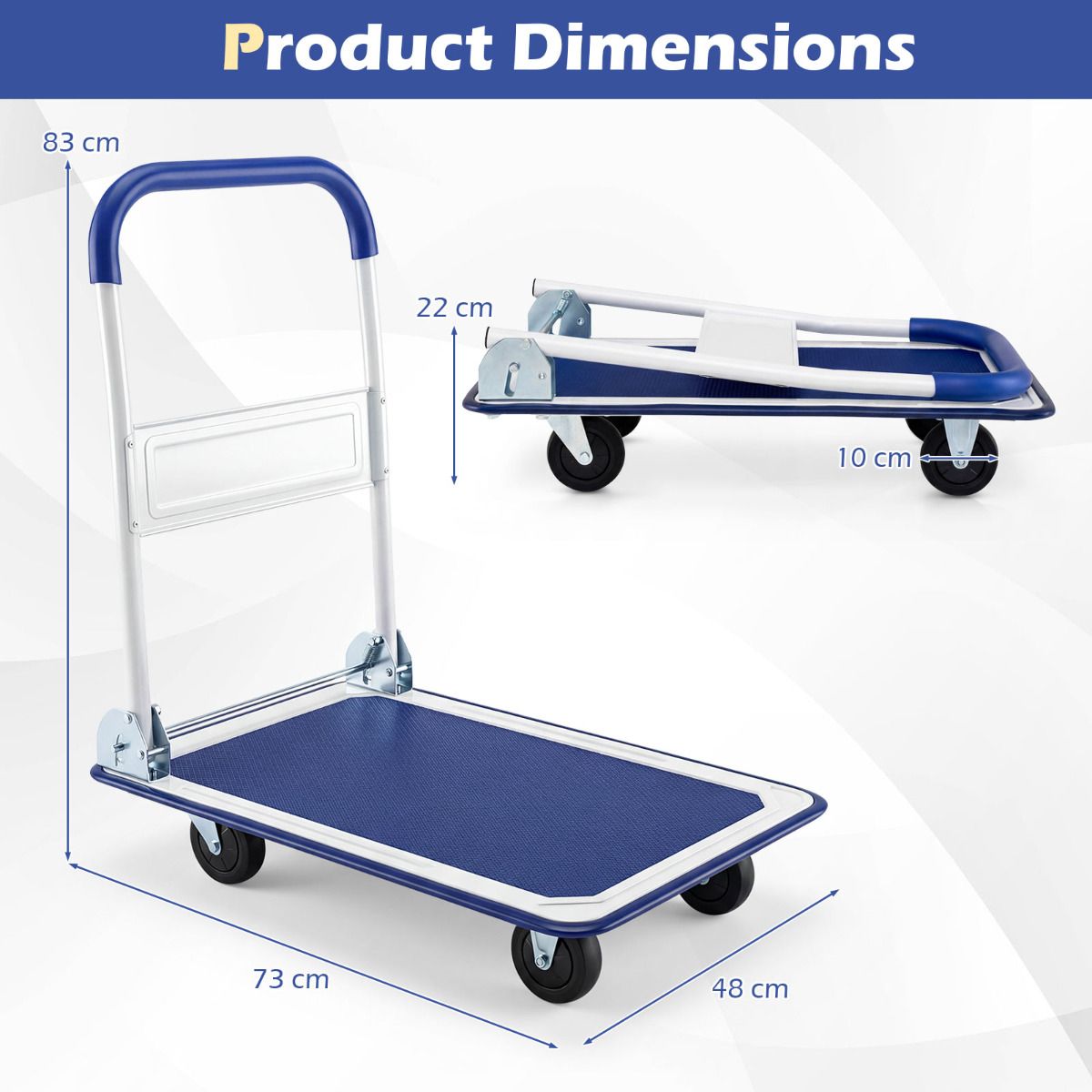 Folding Platform Truck with Swivel Wheels for Loading/Storage
