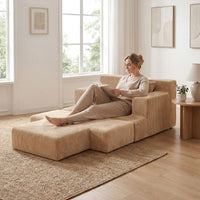 Folding Sofa Bed Convertible Sleeper Chair with Dual Pillows