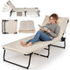 Folding Sun Lounger Foldable Beach Sun Lounger with Adjustable Backrest