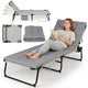 Folding Sun Lounger Foldable Beach Sun Lounger with Adjustable Backrest