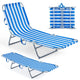 Folding Sun Lounger Reclining Beach Chair with Adjustable Backrest