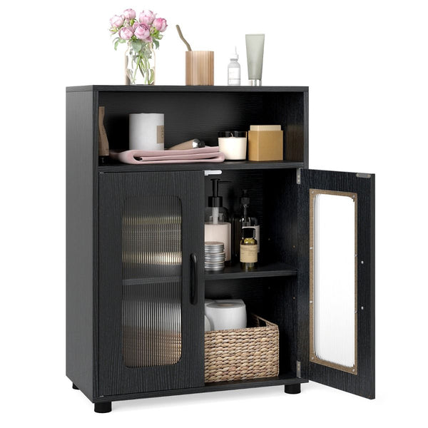 Bathroom Cabinet with 2 Doors and 3-Level Adjustable Shelf