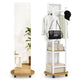 Freestanding Coat Tree with 3 Hooks and Storage Shelves
