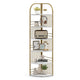 6-Tier Freestanding Corner Bookshelf with Heavy-duty Metal Frame