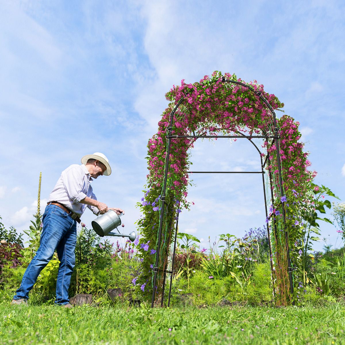 Garden Arch Trellis for Climbing Plants Outdoor 230cm Tall Plant Support Archway
