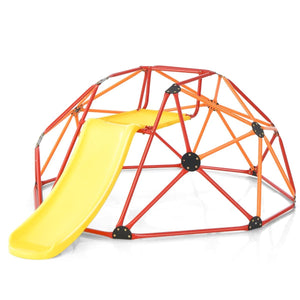 Kids Climbing Dome & Play Set, Geometric Dome Climber with Slide, Fabric Cushion, 150 KG Load Capacity