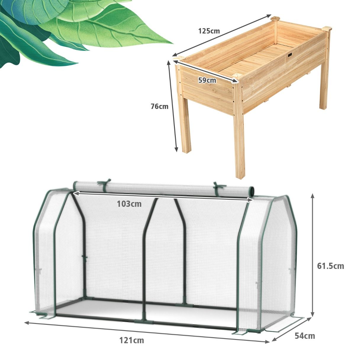 Portable Greenhouse with Roll-Up Zippered Door for Garden
