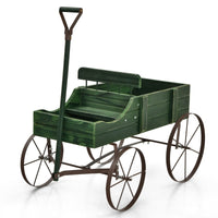 Wood Wagon Planter with Adjustable Handle