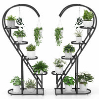 5 Tier Metal Plant Stand Heart-shaped Ladder Plant Shelf for Living Room(2 Pack)