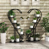 5 Tier Metal Plant Stand Heart-shaped Ladder Plant Shelf for Living Room(2 Pack)