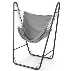 Hammock Chair with Stand and Side Pocket for Living Room