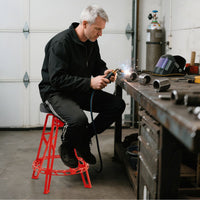 Heavy-Duty Aluminum Garage Bar Chair with 360° Swiveling Seat
