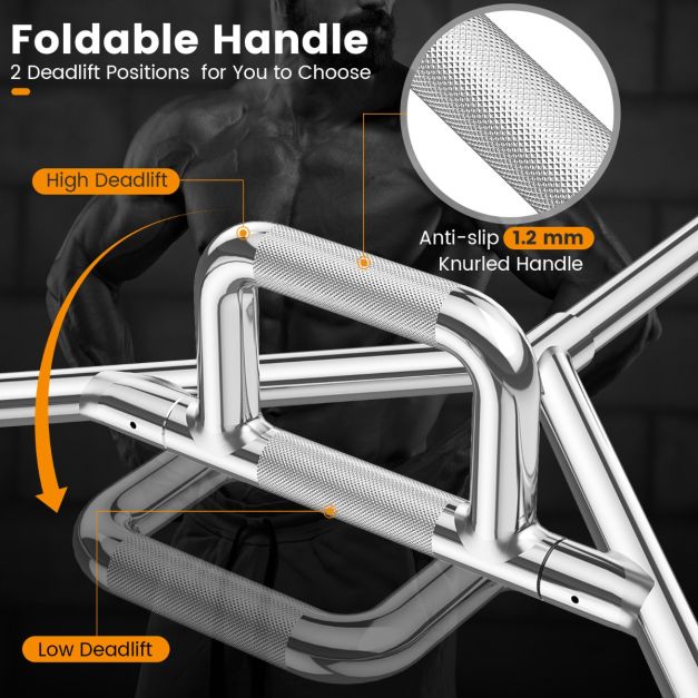 Heavy Duty Hex Barbell Trap Bar with Flat or Raised Knurled
