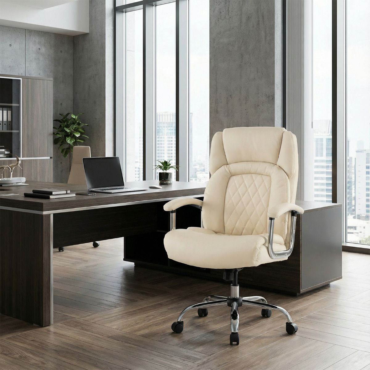 Height Adjustable Office Chair with Upgraded Padded Armrest