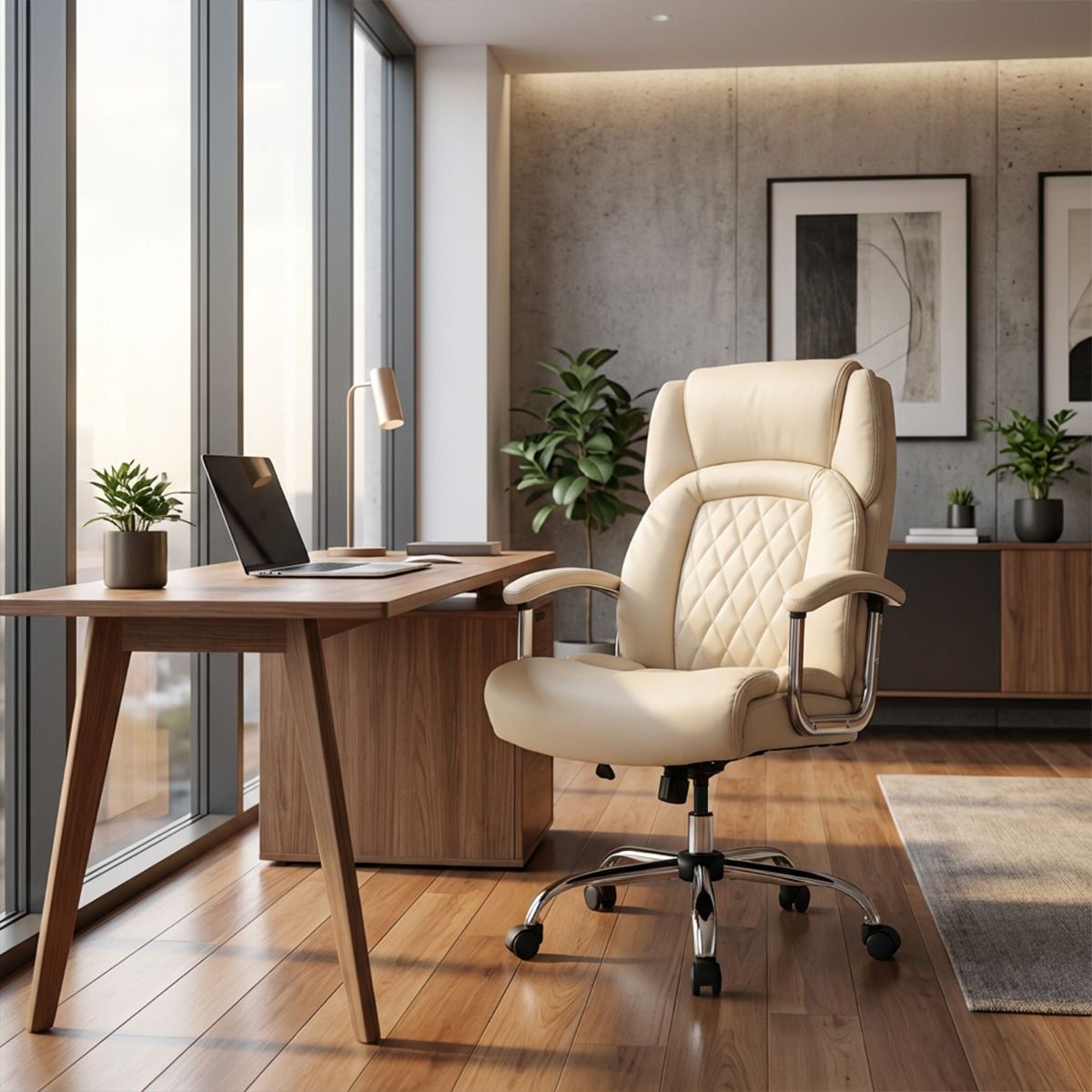 Height Adjustable Office Chair with Upgraded Padded Armrest
