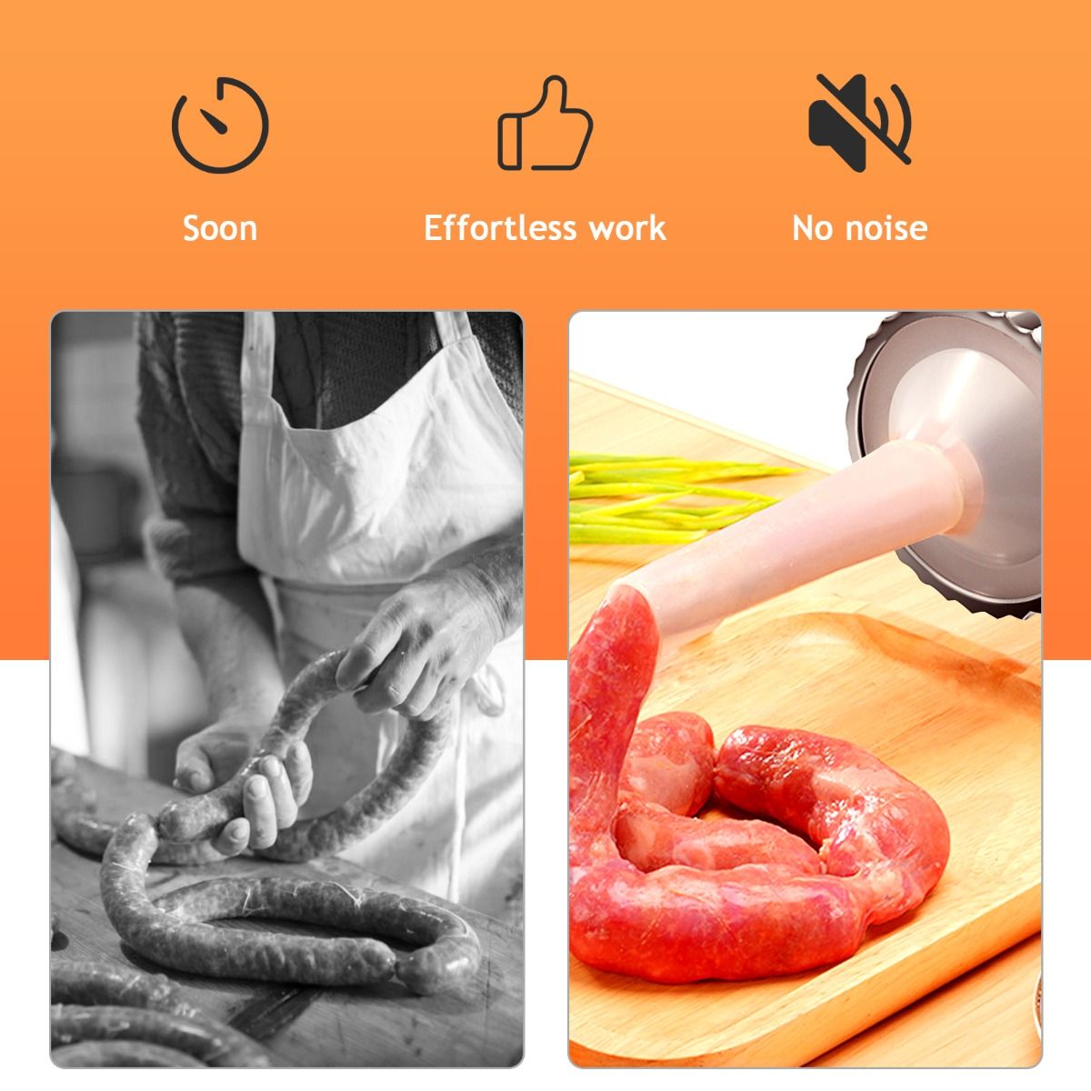 3L Horizontal Sausage Filling Machine with 3 Filling Nozzles