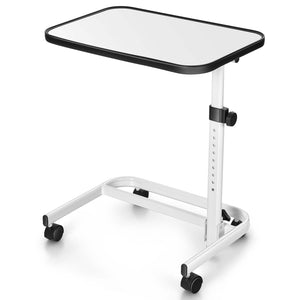Portable Overbed Table Bedside Table Adjustable Multi-angle w/ Universal Wheels