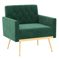 Modern Velvet Accent Armchair Upholstered w/Button Tufted Back Single Sofa Chair