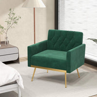 Modern Velvet Accent Armchair Upholstered w/Button Tufted Back Single Sofa Chair