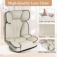 360 Degree Swivel Floor Gaming Chair Folding Lazy Lounger Couch