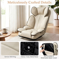 360 Degree Swivel Floor Gaming Chair Folding Lazy Lounger Couch
