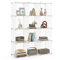 Giantex Metal Wire Cube Storage, 12-Cube Stackable Free Standing Cubby Storage Organizer Shelf