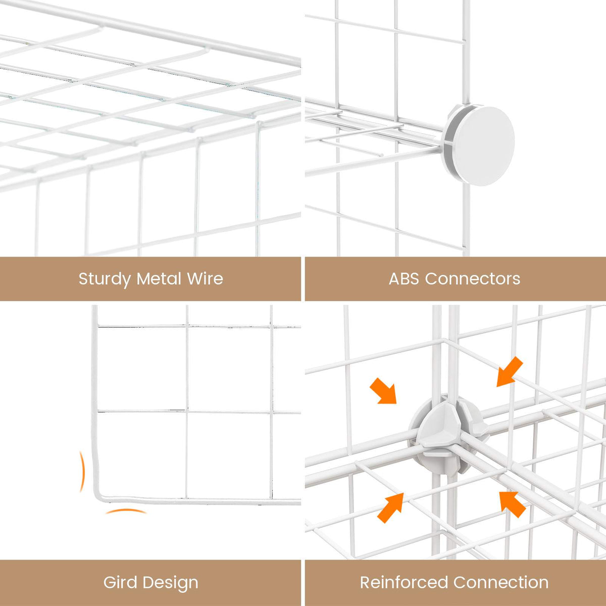 Giantex Metal Wire Cube Storage, 12-Cube Stackable Free Standing Cubby Storage Organizer Shelf