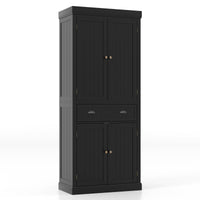 Giantex 183.5 cm Kitchen Pantry Storage Cabinet, Tall Freestanding Cupboard with 4 Doors