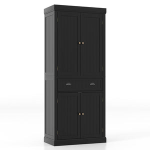 Giantex 183.5 cm Kitchen Pantry Storage Cabinet, Tall Freestanding Cupboard with 4 Doors