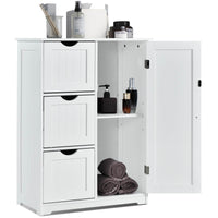 Freestanding Bathroom Floor Cabinet Side Storage Cabinet Drawer Chest Organizer