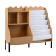 Kids Bookshelf and Toy Storage Organizer with 5 Fabric Pockets and Metal Legs
