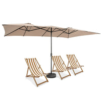 426 CM Double-Sized Patio Umbrella with Crank Handle, Vented Tops