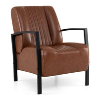 Giantex PU Leather Upholstered Armchair with Padded Seat & Back