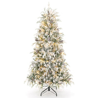 150/180cm Flocked Christmas Tree, Pre-Lit, Hinged