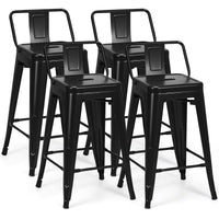 4 Pcs Metal Barstools, Tolix Counter Bar Stools, Stackable Design, Detachable Backrest