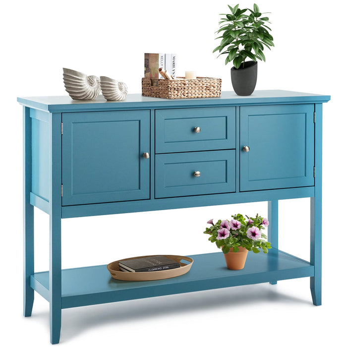 Giantex Buffet Sideboard Cabinet, 2 Drawers & 2 Doors, Side Console Table, Display Desk with Storage Shelf