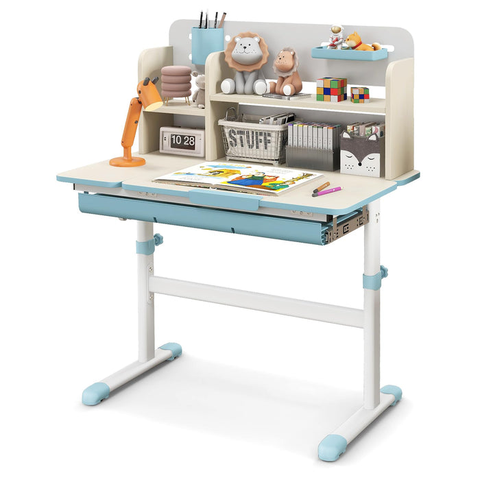 Kids Study Desk, Height Adjustable Children Writing Table w/Tilt Desktop