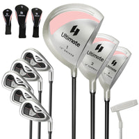 Men/Women's Complete Golf Club Set 9 Pieces, Includes 460cc Alloy Driver