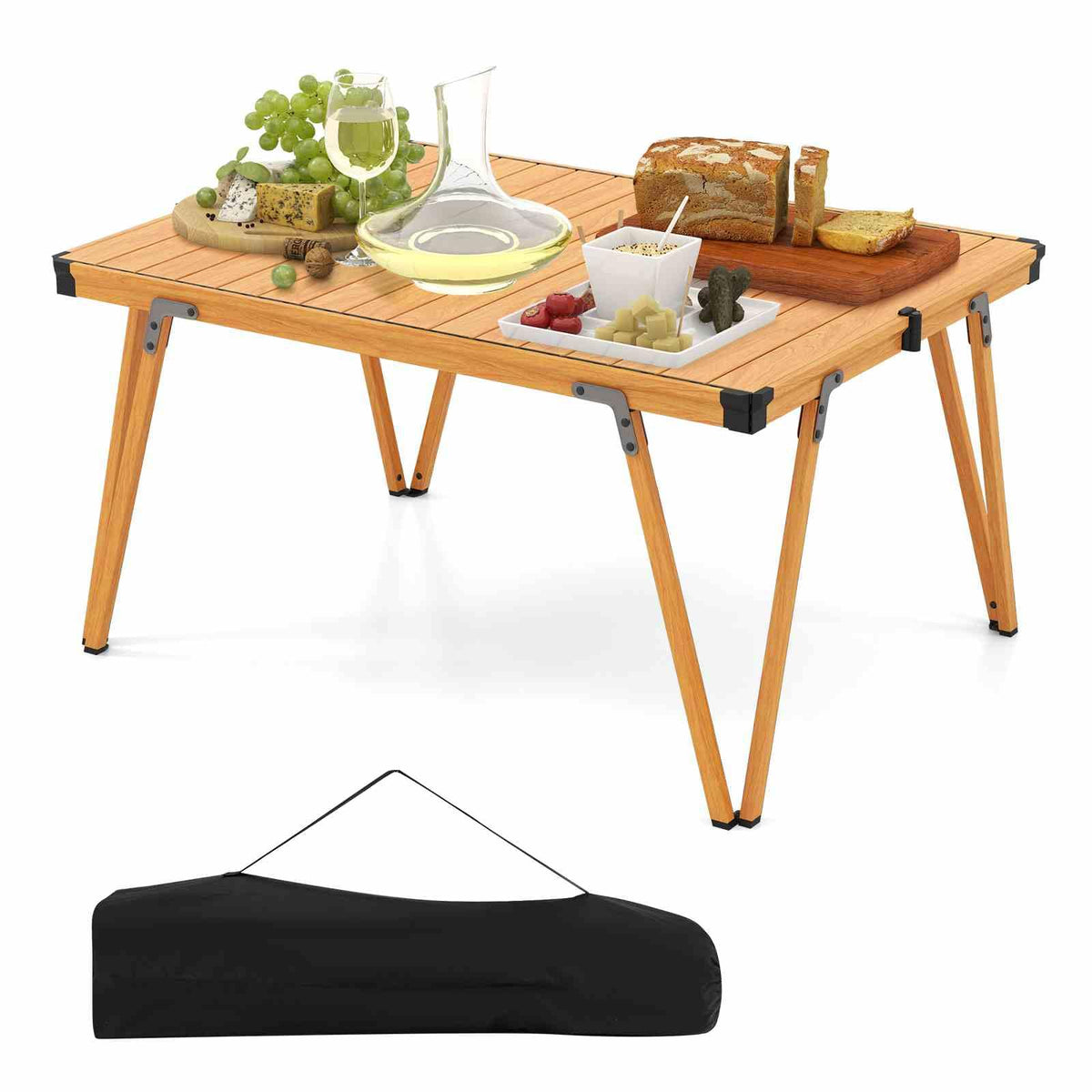 Folding Camping Table with Storage Bag and Waterproof Desktop