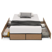 Giantex Double Size Metal Bed Frame w/ 4 Drawers