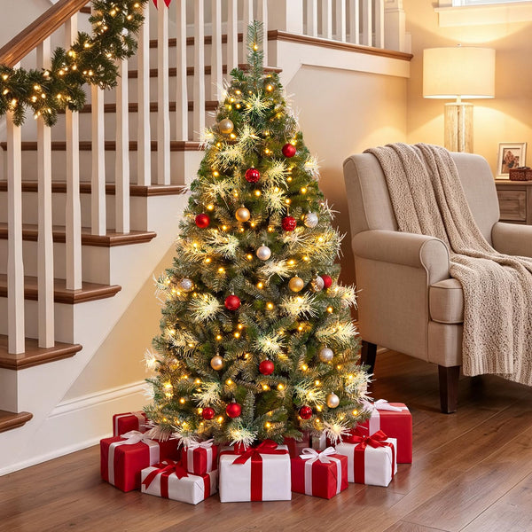 152/183 cm Pre-Lit Artificial Christmas Tree w/ 190/270 LED Lights